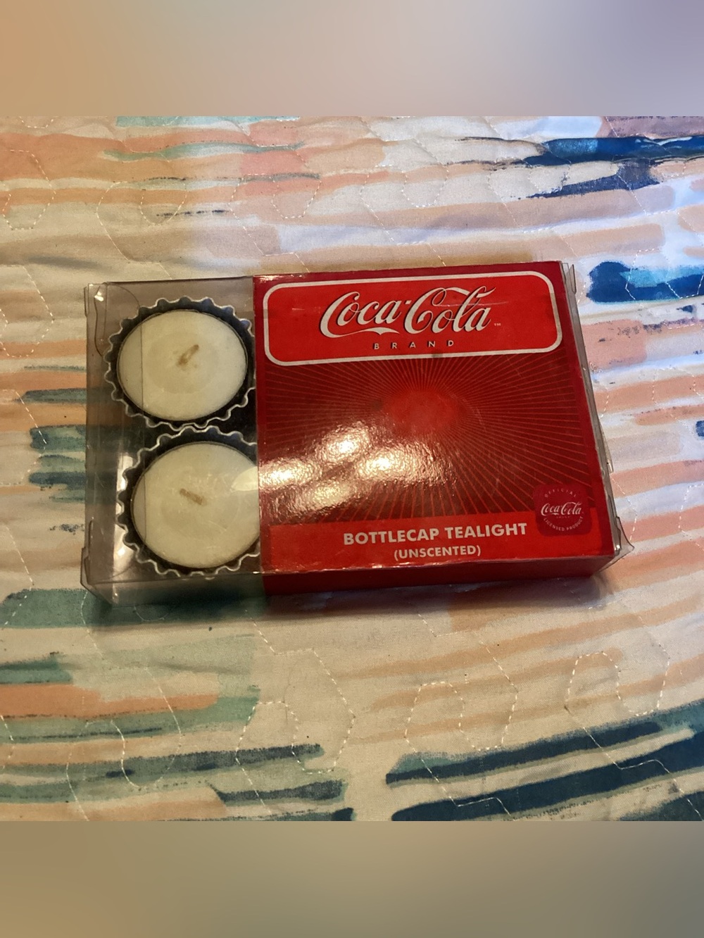 Coca-Cola Collectable Bottle Cap Candles Tealights Set Unscented Unused
